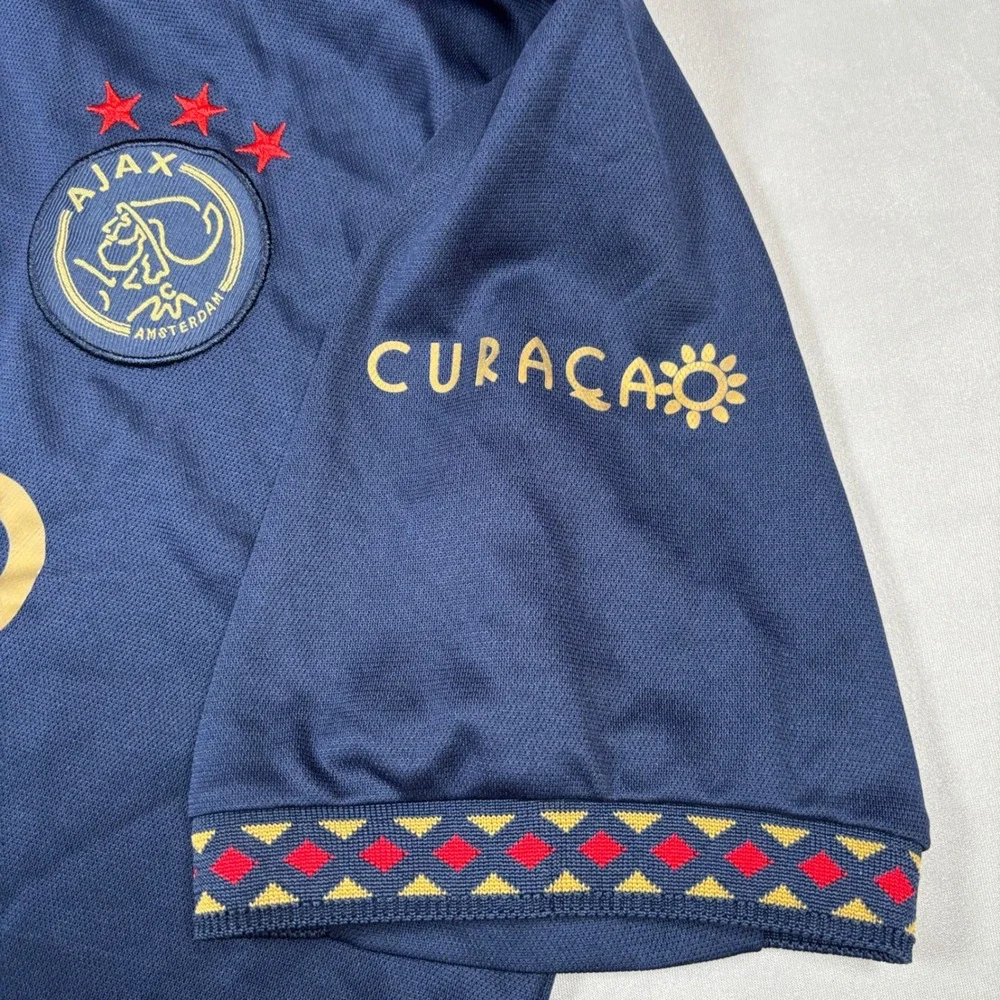 Adidas Ajax Amsterdam Men Large Navy‎ Blue Soccer Jersey Buena Vista 7 Ziggo